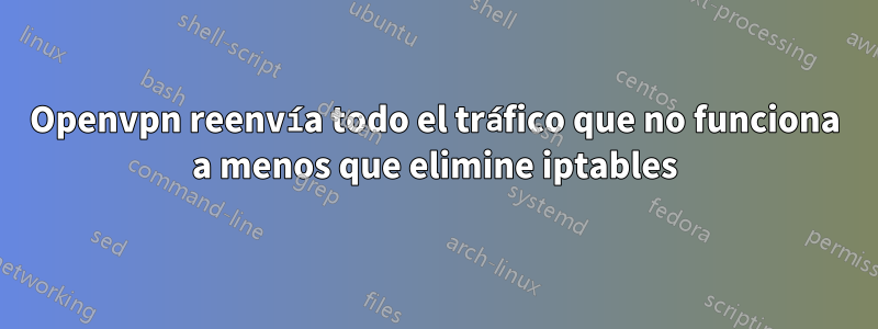 Openvpn reenvía todo el tráfico que no funciona a menos que elimine iptables