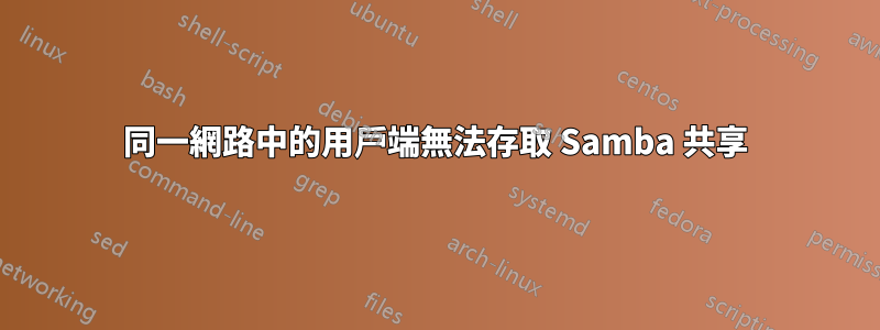 同一網路中的用戶端無法存取 Samba 共享