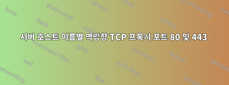 서버 호스트 이름별 역방향 TCP 프록시 포트 80 및 443