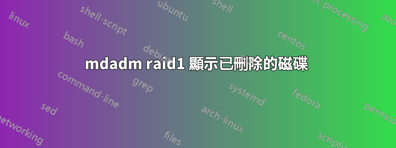 mdadm raid1 顯示已刪除的磁碟