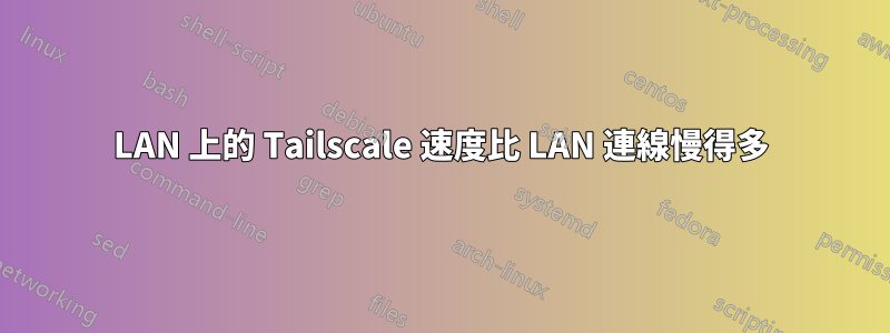 LAN 上的 Tailscale 速度比 LAN 連線慢得多