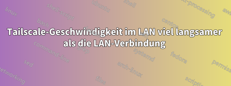 Tailscale-Geschwindigkeit im LAN viel langsamer als die LAN-Verbindung