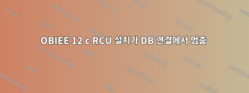 OBIEE 12 c RCU 설치가 DB 연결에서 멈춤