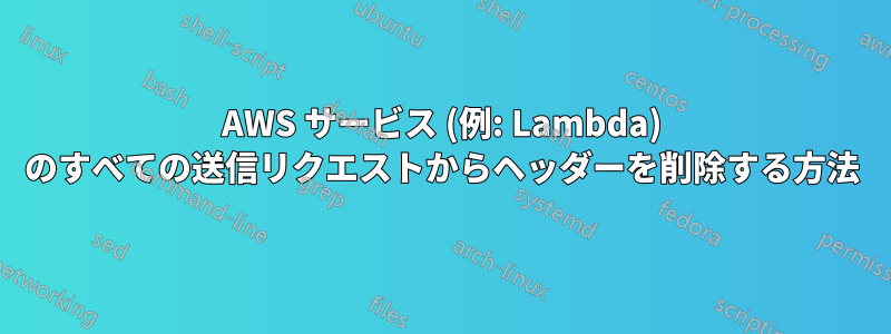 AWS サービス (例: Lambda) のすべての送信リクエストからヘッダーを削除する方法