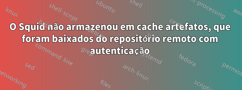 O Squid não armazenou em cache artefatos, que foram baixados do repositório remoto com autenticação