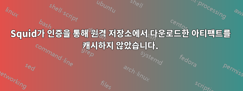Squid가 인증을 통해 원격 저장소에서 다운로드한 아티팩트를 캐시하지 않았습니다.