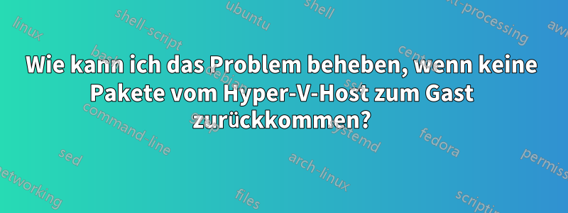 Wie kann ich das Problem beheben, wenn keine Pakete vom Hyper-V-Host zum Gast zurückkommen?