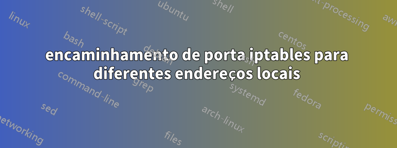 encaminhamento de porta iptables para diferentes endereços locais