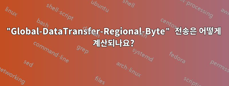 "Global-DataTransfer-Regional-Byte" 전송은 어떻게 계산되나요?