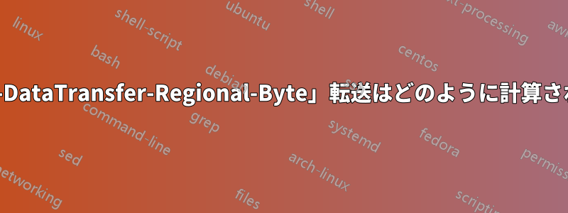 「Global-DataTransfer-Regional-Byte」転送はどのように計算されますか?