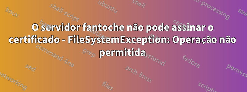 O servidor fantoche não pode assinar o certificado - FileSystemException: Operação não permitida