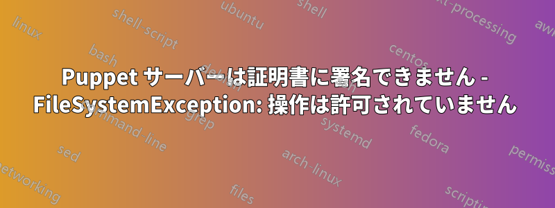 Puppet サーバーは証明書に署名できません - FileSystemException: 操作は許可されていません