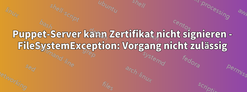Puppet-Server kann Zertifikat nicht signieren - FileSystemException: Vorgang nicht zulässig