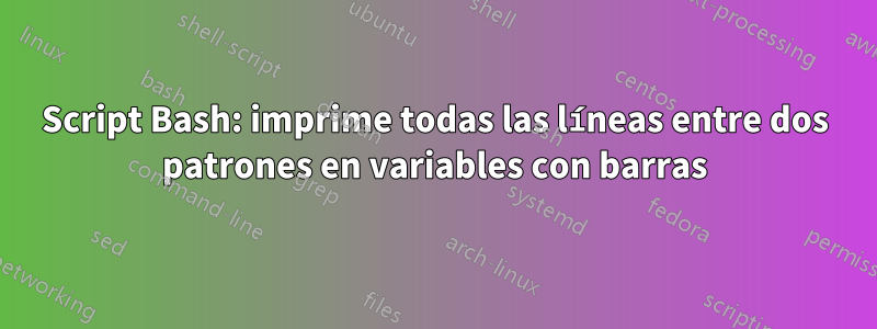 Script Bash: imprime todas las líneas entre dos patrones en variables con barras