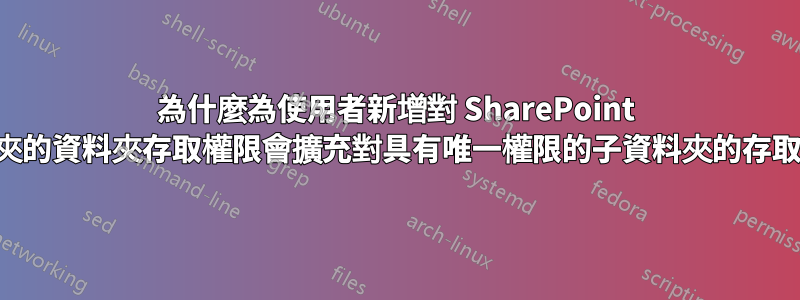 為什麼為使用者新增對 SharePoint 資料夾的資料夾存取權限會擴充對具有唯一權限的子資料夾的存取權限
