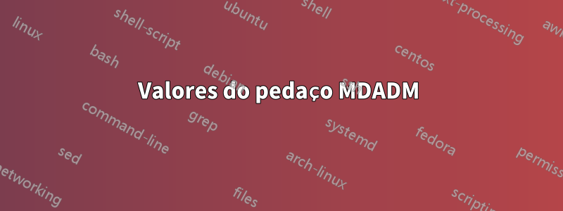 Valores do pedaço MDADM