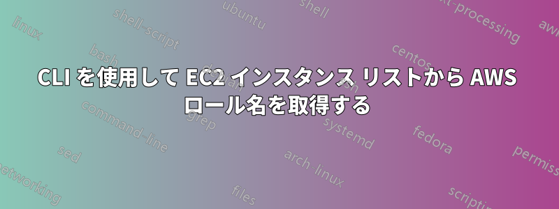 CLI を使用して EC2 インスタンス リストから AWS ロール名を取得する