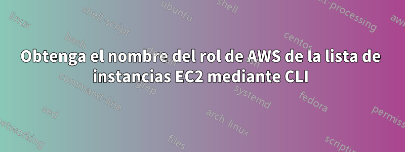 Obtenga el nombre del rol de AWS de la lista de instancias EC2 mediante CLI
