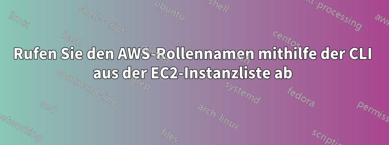 Rufen Sie den AWS-Rollennamen mithilfe der CLI aus der EC2-Instanzliste ab