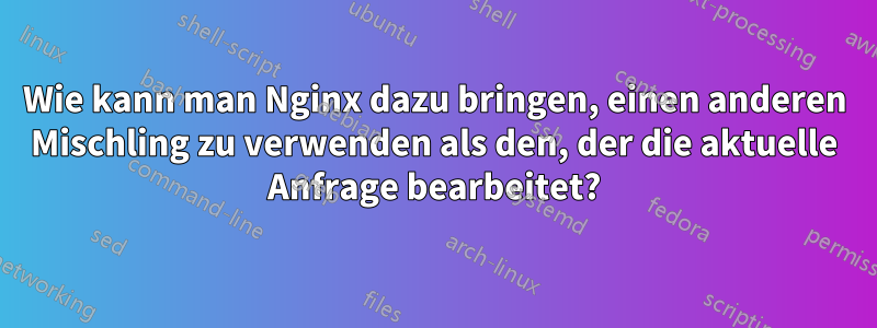 Wie kann man Nginx dazu bringen, einen anderen Mischling zu verwenden als den, der die aktuelle Anfrage bearbeitet?