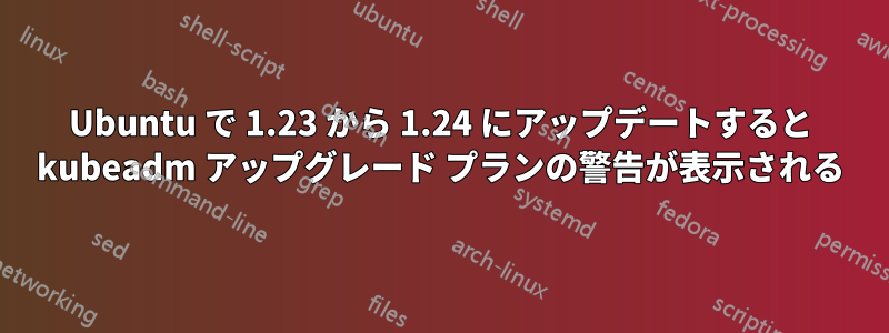 Ubuntu で 1.23 から 1.24 にアップデートすると kubeadm アップグレード プランの警告が表示される