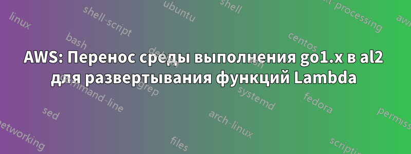 AWS: Перенос среды выполнения go1.x в al2 для развертывания функций Lambda
