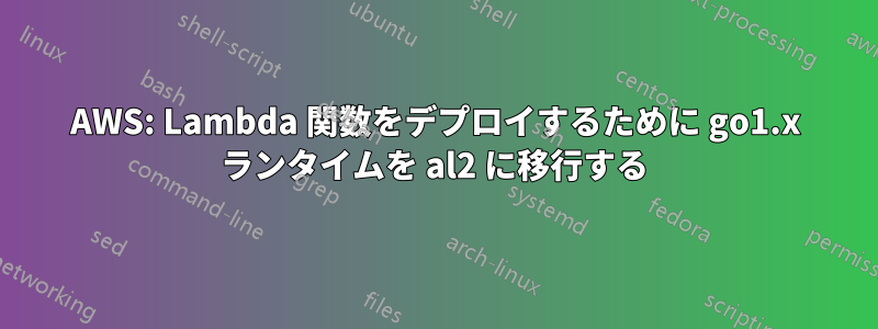 AWS: Lambda 関数をデプロイするために go1.x ランタイムを al2 に移行する