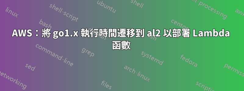 AWS：將 go1.x 執行時間遷移到 al2 以部署 Lambda 函數
