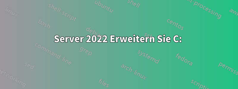Server 2022 Erweitern Sie C: