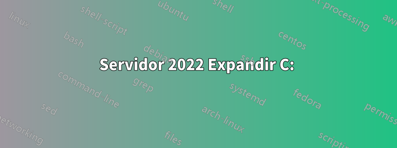 Servidor 2022 Expandir C: