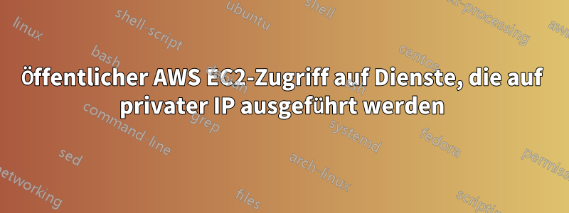 Öffentlicher AWS EC2-Zugriff auf Dienste, die auf privater IP ausgeführt werden