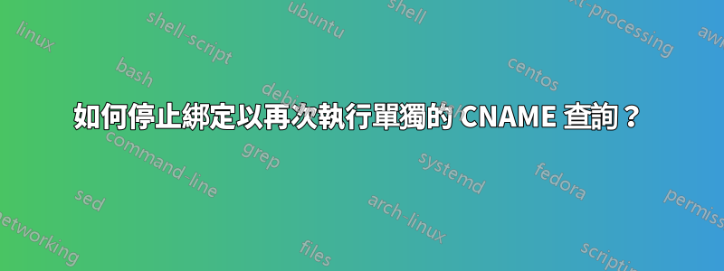 如何停止綁定以再次執行單獨的 CNAME 查詢？