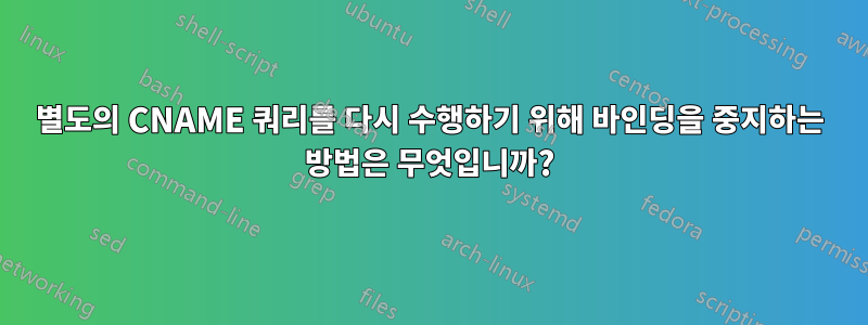 별도의 CNAME 쿼리를 다시 수행하기 위해 바인딩을 중지하는 방법은 무엇입니까?