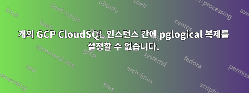2개의 GCP CloudSQL 인스턴스 간에 pglogical 복제를 설정할 수 없습니다.