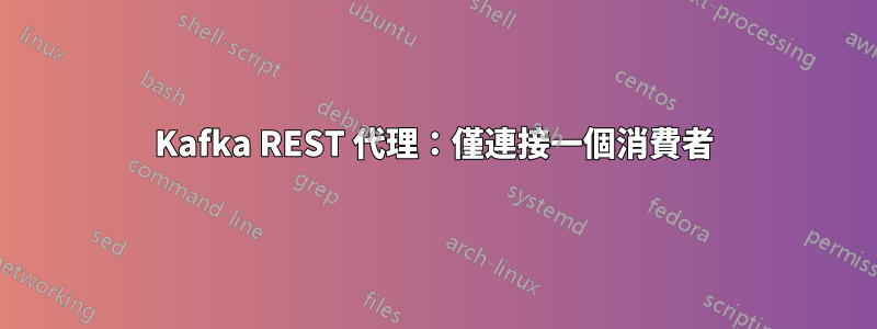 Kafka REST 代理：僅連接一個消費者