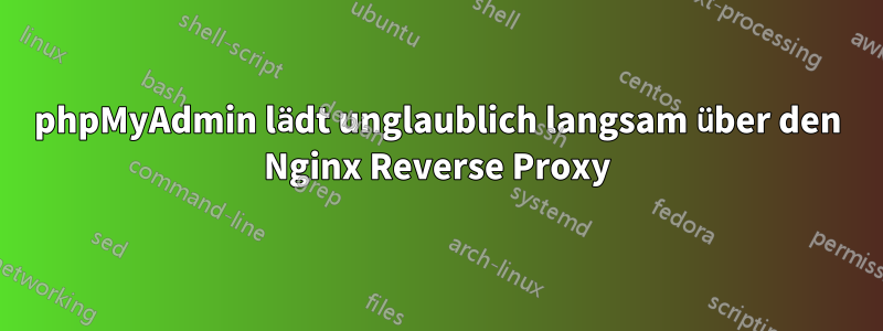 phpMyAdmin lädt unglaublich langsam über den Nginx Reverse Proxy