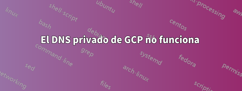El DNS privado de GCP no funciona