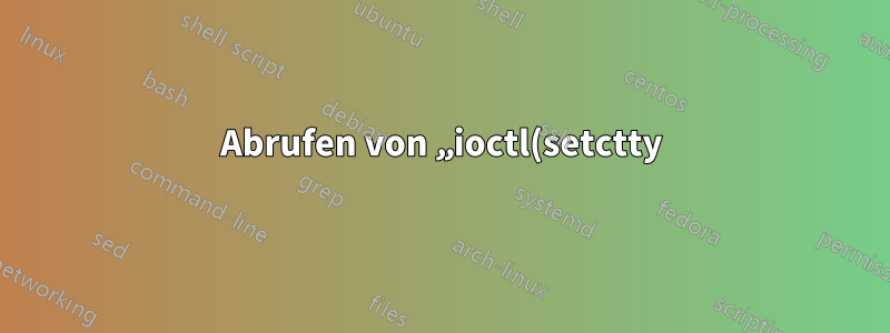 Abrufen von „ioctl(setctty): Vorgang nicht zulässig: unbekannter Fehler im K8S-Docker-Setup
