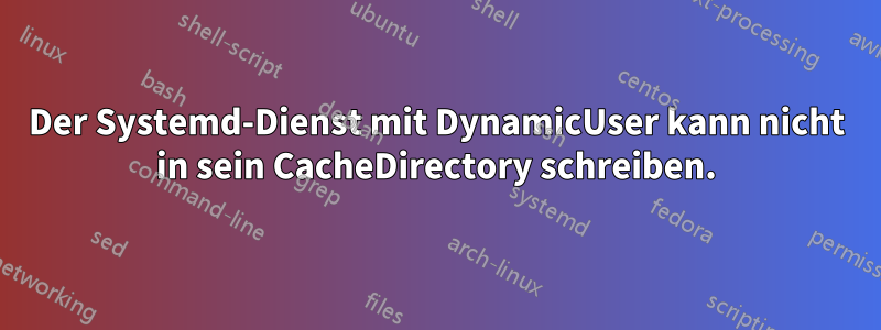 Der Systemd-Dienst mit DynamicUser kann nicht in sein CacheDirectory schreiben.