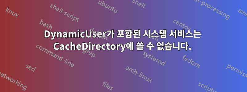 DynamicUser가 포함된 시스템 서비스는 CacheDirectory에 쓸 수 없습니다.