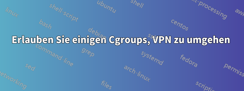 Erlauben Sie einigen Cgroups, VPN zu umgehen