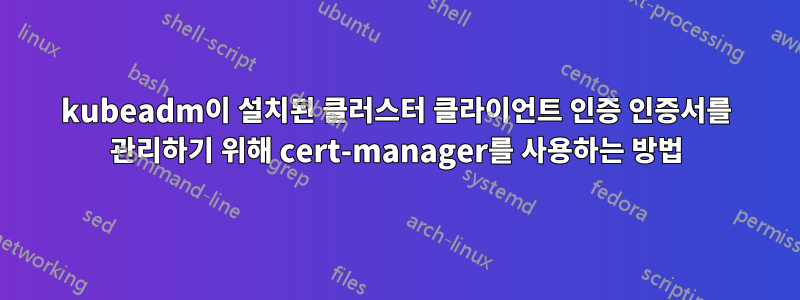 kubeadm이 설치된 클러스터 클라이언트 인증 인증서를 관리하기 위해 cert-manager를 사용하는 방법