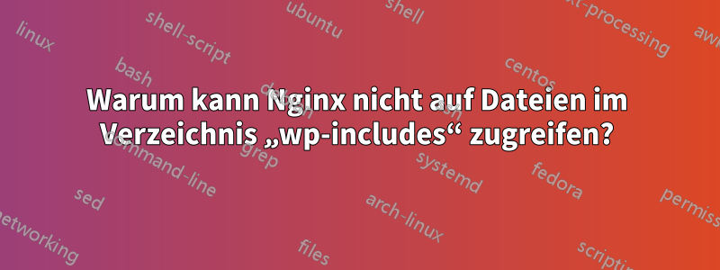 Warum kann Nginx nicht auf Dateien im Verzeichnis „wp-includes“ zugreifen?