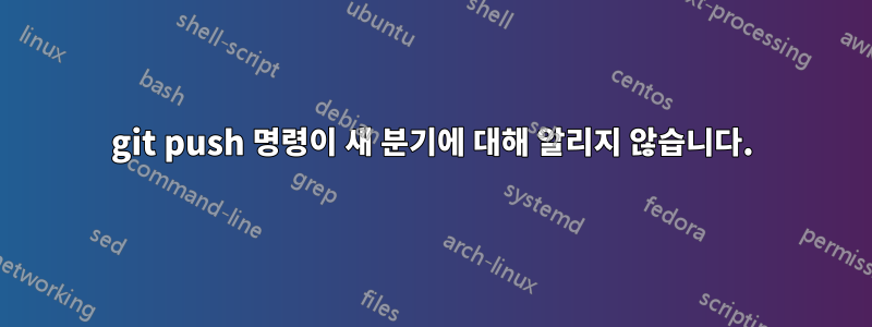 git push 명령이 새 분기에 대해 알리지 않습니다.