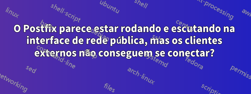 O Postfix parece estar rodando e escutando na interface de rede pública, mas os clientes externos não conseguem se conectar?