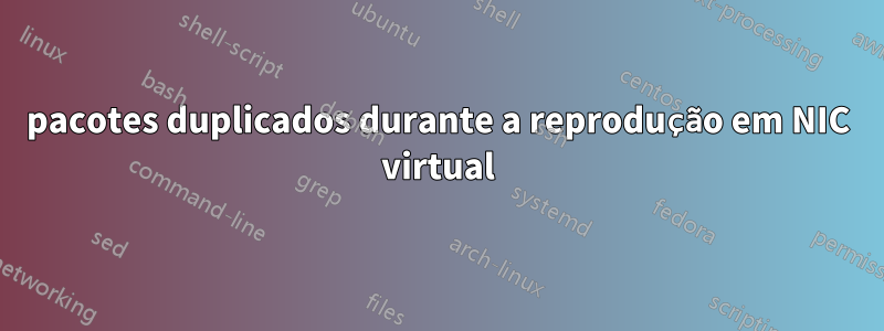 pacotes duplicados durante a reprodução em NIC virtual