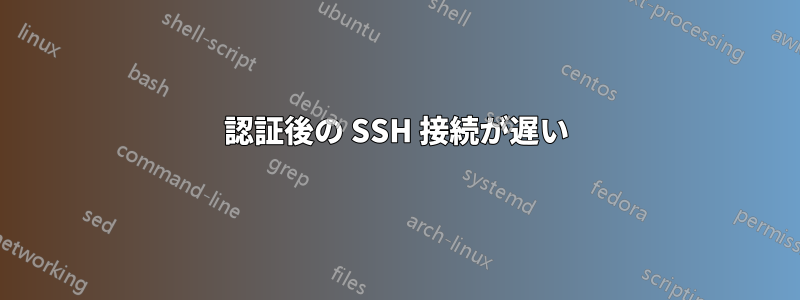 認証後の SSH 接続が遅い