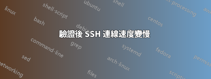 驗證後 SSH 連線速度變慢