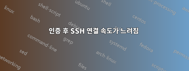 인증 후 SSH 연결 속도가 느려짐