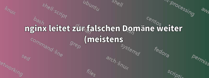 nginx leitet zur falschen Domäne weiter (meistens)
